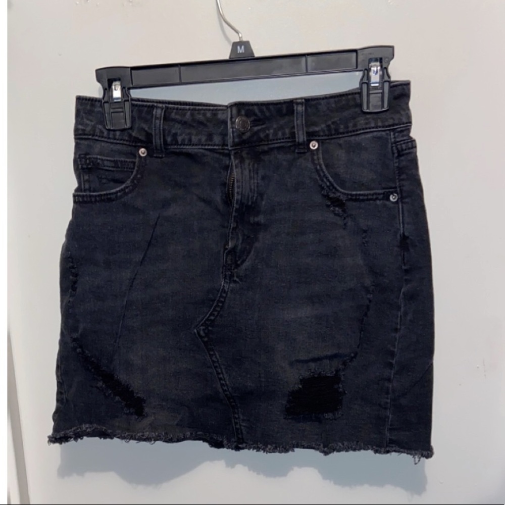 Black jean skirt